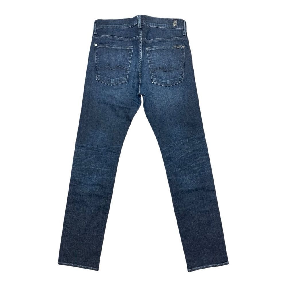 7 For All Mankind Men's Button Fly Rhigby Dark Wash Blue Jeans Size 31 - Picture 8 of 8